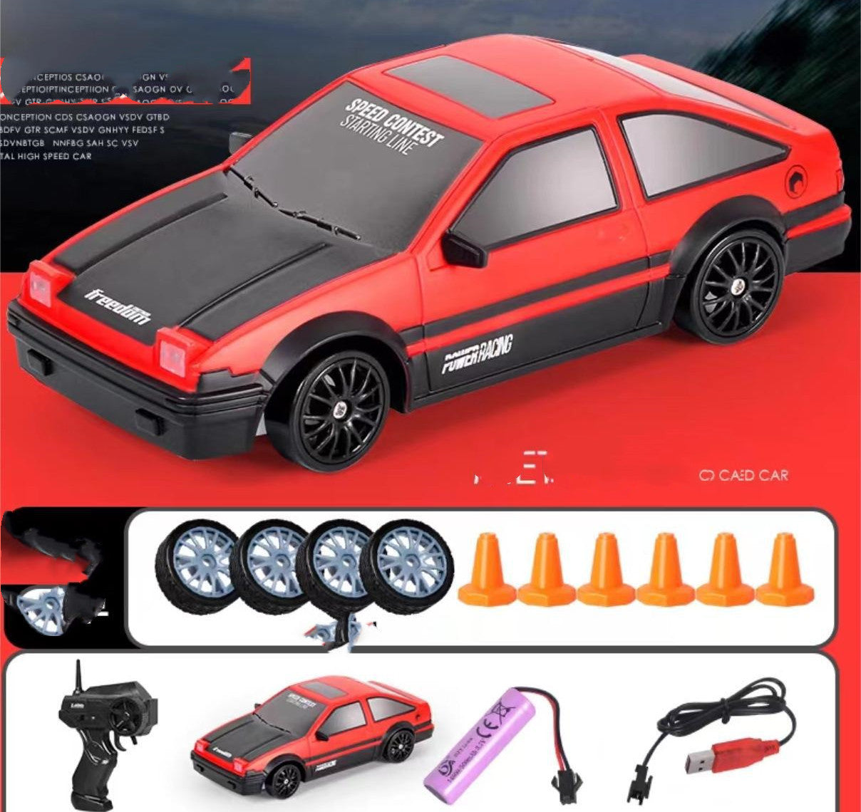2.4G 4WD RC Drift Car – High-Speed GTR & AE86 Remote Racer Toy for Kids!
