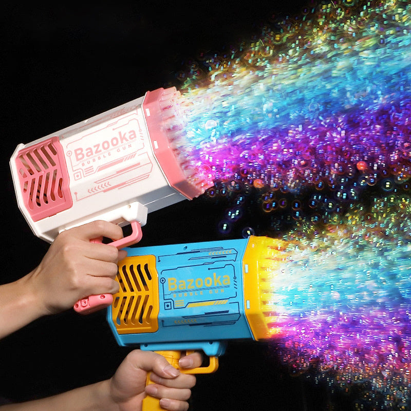 "Rocket Bubble Gun – 69-Hole Automatic Blaster with Lights! Epic Bubble Fun for Kids!"