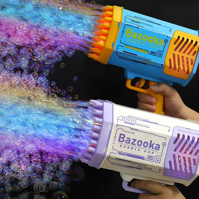 "Rocket Bubble Gun – 69-Hole Automatic Blaster with Lights! Epic Bubble Fun for Kids!"