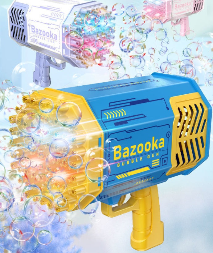 "Rocket Bubble Gun – 69-Hole Automatic Blaster with Lights! Epic Bubble Fun for Kids!"
